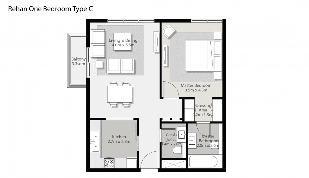 Rehan-One-Bedroom-Type-C